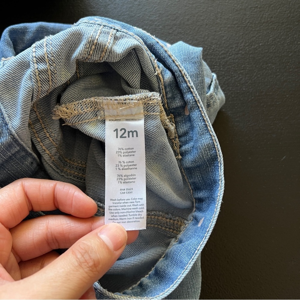 OshKosh B'gosh Pink Heart Blue Denim Jean Jacket-Baby’s Size 12 Months - Picture 7 of 7